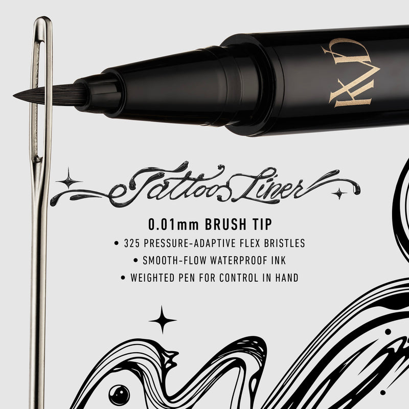 TATTOO LINER WATERPRO4OF LIQUID EYELINER- Trooper Black, 0.2ml/0.007 fl oz