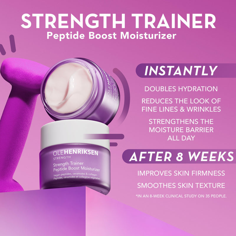 Strength Trainer Peptide Boost Moisturizer Full Size 50ml 1.7 Fluid Ounce Jar