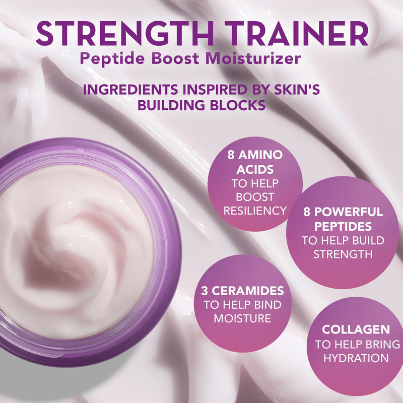 Strength Trainer Peptide Boost Moisturizer Full Size 50ml 1.7 Fluid Ounce Jar
